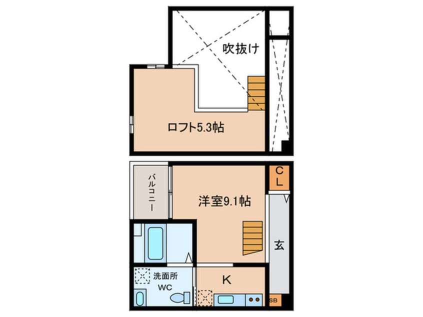 間取図 エスポワールOSUGI