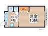 幸月マンション 1DKの間取り
