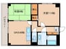 ロイメント名駅 2DKの間取り