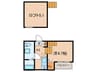 楓 1Kの間取り