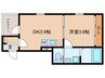 ＬＡ ＶＩＥＲＥ志賀本通 1DKの間取り