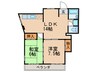 茶屋坂マンション 2LDKの間取り