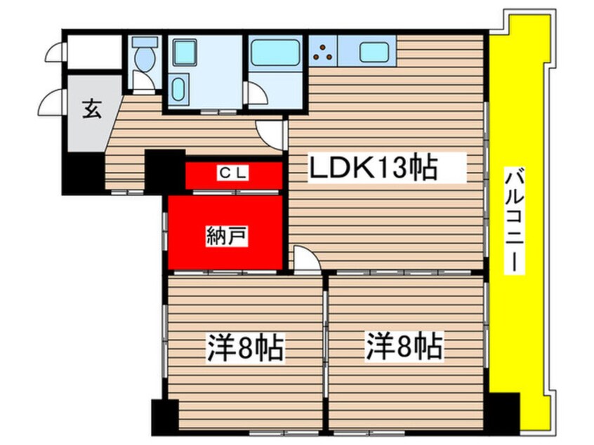 間取図 ゴ－ルドハイツ渡辺