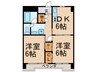 マルイチビル 2DKの間取り