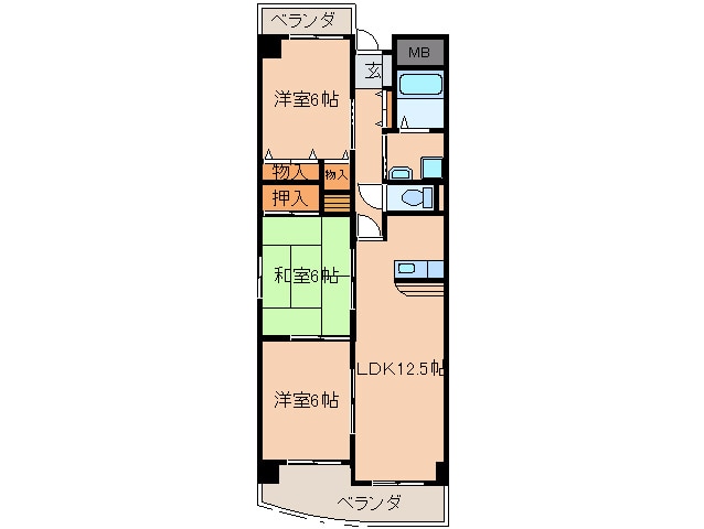 間取り図 ハイフラッツ２１３