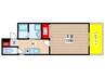 ＢｌｏｏｍＣｏｕｒｔ 1Kの間取り