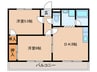 ラフィーネ石尾台 2DKの間取り
