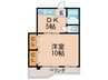 ヒルトップ小松 1DKの間取り