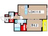 パストラーレ乗鞍Ⅲ 1LDKの間取り
