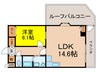 リオン高見 1LDKの間取り