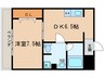 コーポ二村 1DKの間取り