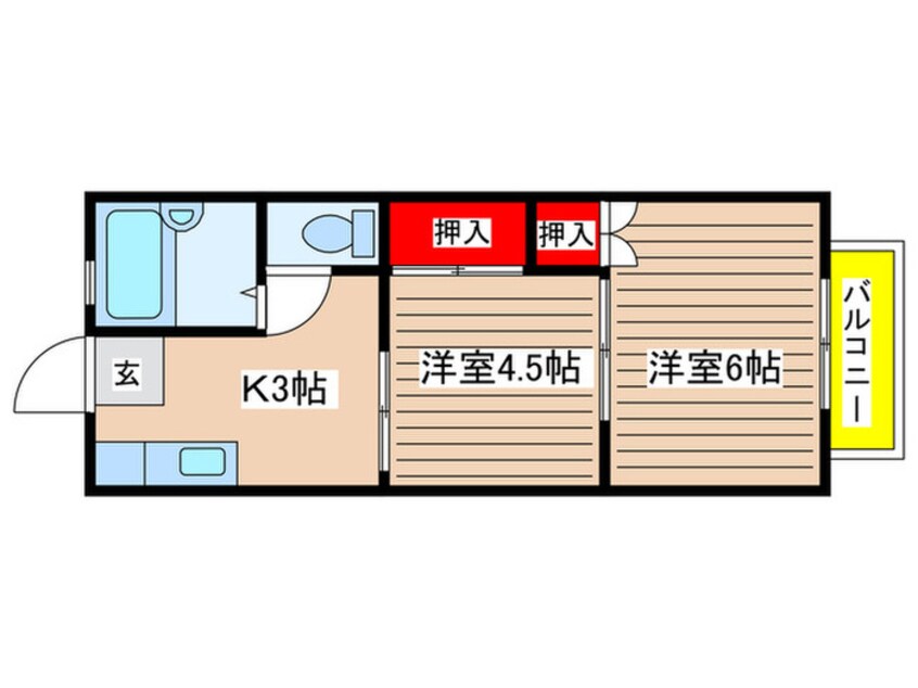 間取図 パークハイム成田・B