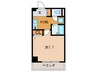 ラフィネ高峯 1Kの間取り