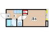 高砂ヴィレッジ 1Kの間取り