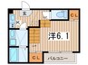 ハーモニーテラス中根町 1Kの間取り