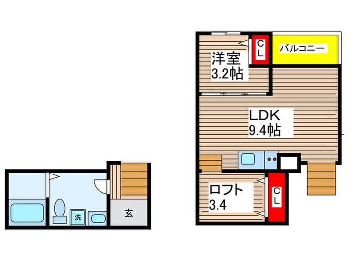 間取り図 Prendre吹上