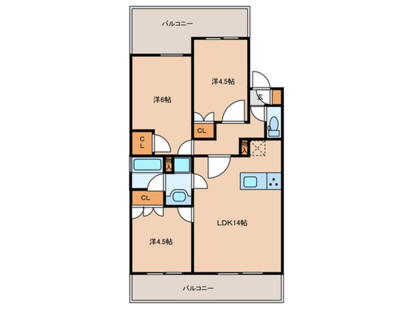 間取図 プレサンス名駅南ブリエ