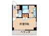 ｴﾝﾄﾋﾟｱ鳥居西 1Kの間取り