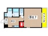 丹下キア－ロ 1Kの間取り
