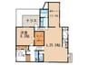 ＶＩＳＣＯＮＴＩ覚王山(４０２) 1LDK+Sの間取り