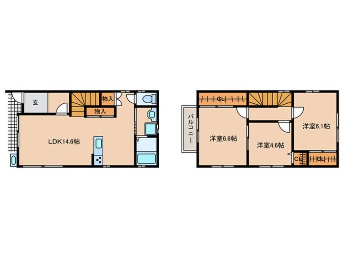 間取り図 炭家グリーンガーデンⅢ　E
