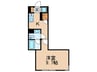 COZY茶屋ヶ坂 1Kの間取り