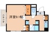 オ－キッドビル白鳥 1Kの間取り