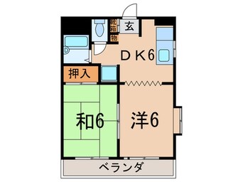 間取図 コ－ポ白壁