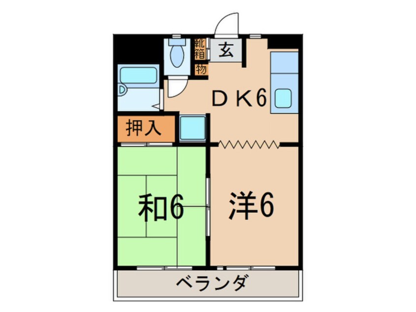 間取図 コ－ポ白壁