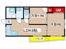 ビラ荒川 2LDKの間取り