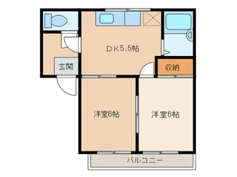 間取図 ｺｽﾓﾊｲﾂ下林