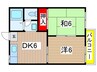 ファミ－ル野並Ｂ棟 2DKの間取り