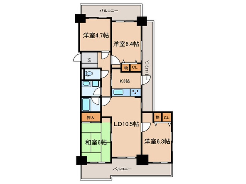 間取図 シャトー岡崎Ⅱ番館(907)