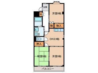 間取図 リバ－サイド三日月