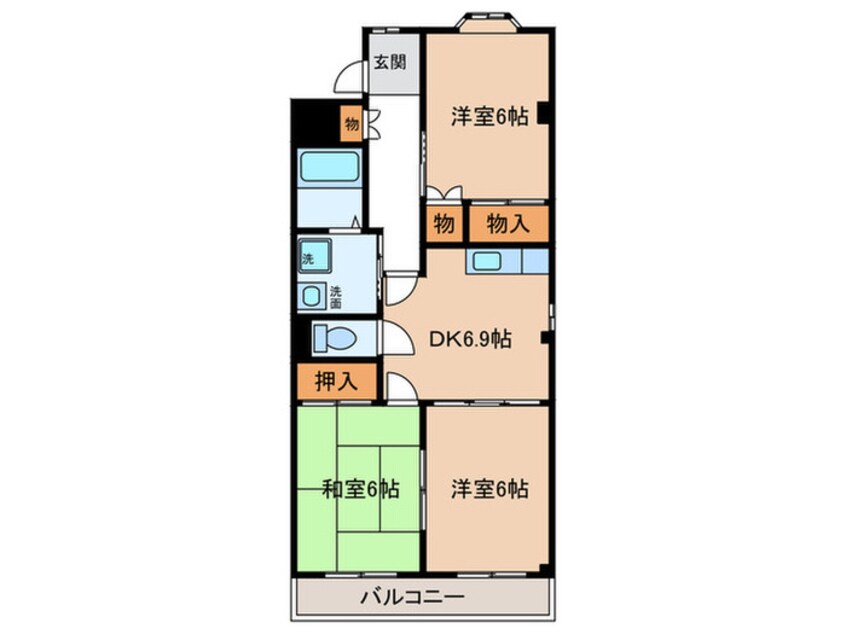 間取図 リバ－サイド三日月