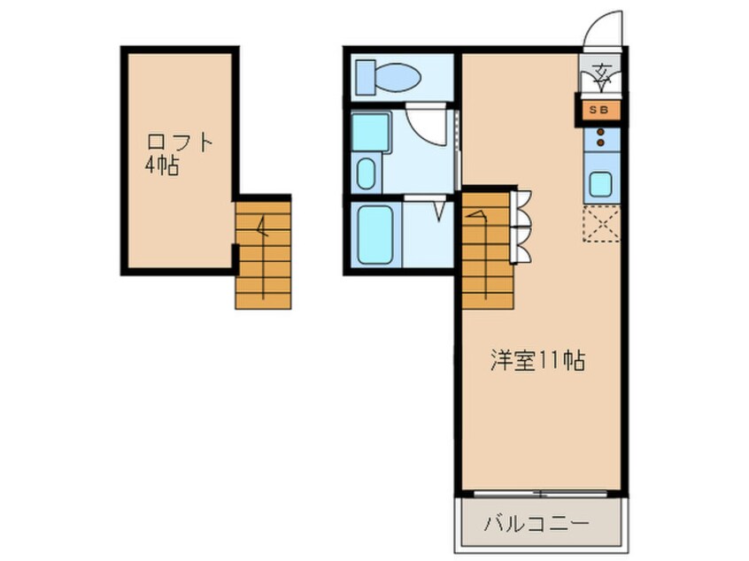 間取図 Ｅｓｔｕｄｉｏ　南脇