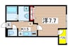 瑞穂ヶ丘ビリーブ館 1Kの間取り