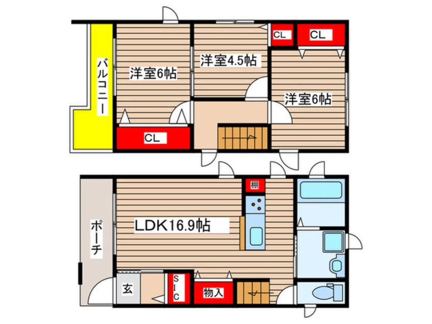 間取図 仮）クーボ原　Ｂ棟