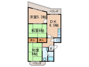 間取図 ヴィラ・グリ－ン