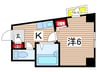 シャトー日光 1Kの間取り