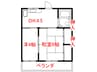 若杉荘 2DKの間取り