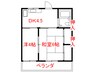 若杉荘 2DKの間取り