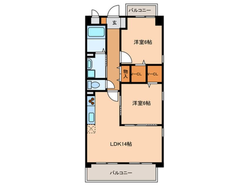 間取図 ラスタ－ハイツⅡ