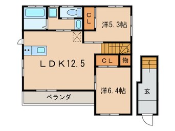 間取図 ﾛｰｽﾞｺｰﾄⅡ