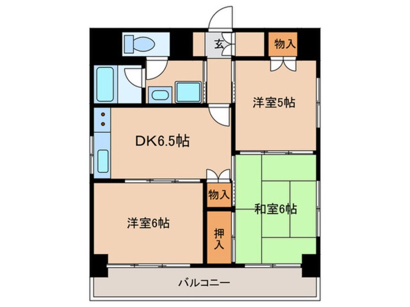 間取図 ﾗｲｵﾝｽﾞﾏﾝｼｮﾝ丸の内第2(601)