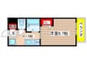 エクセルはら2 1Kの間取り