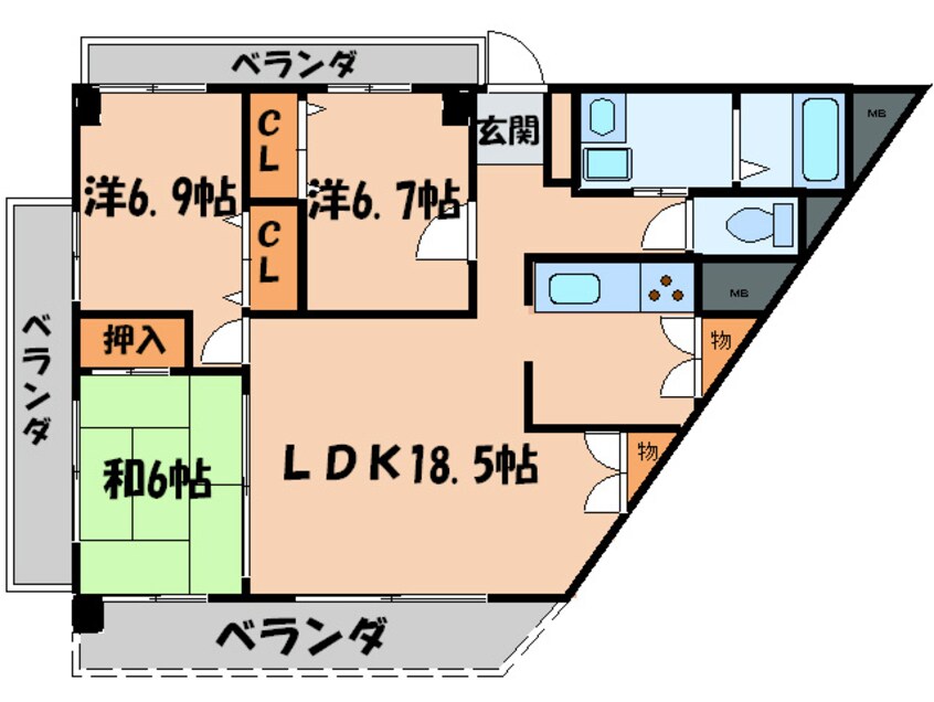 間取図 ファヴォ－ル白壁