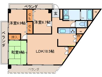 間取図 ファヴォ－ル白壁