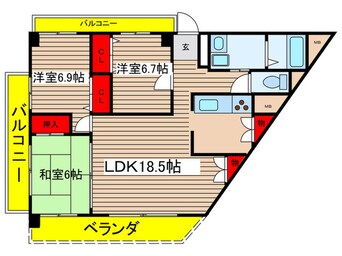間取図 ファヴォ－ル白壁