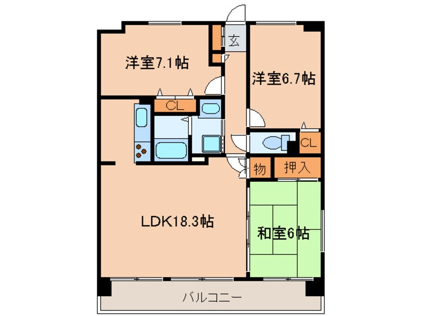 間取図 ファヴォ－ル白壁